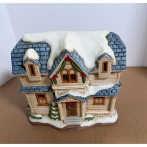 Vintage Homco Christmas Village Johnson House Lighted #5505 Illuminated Working!